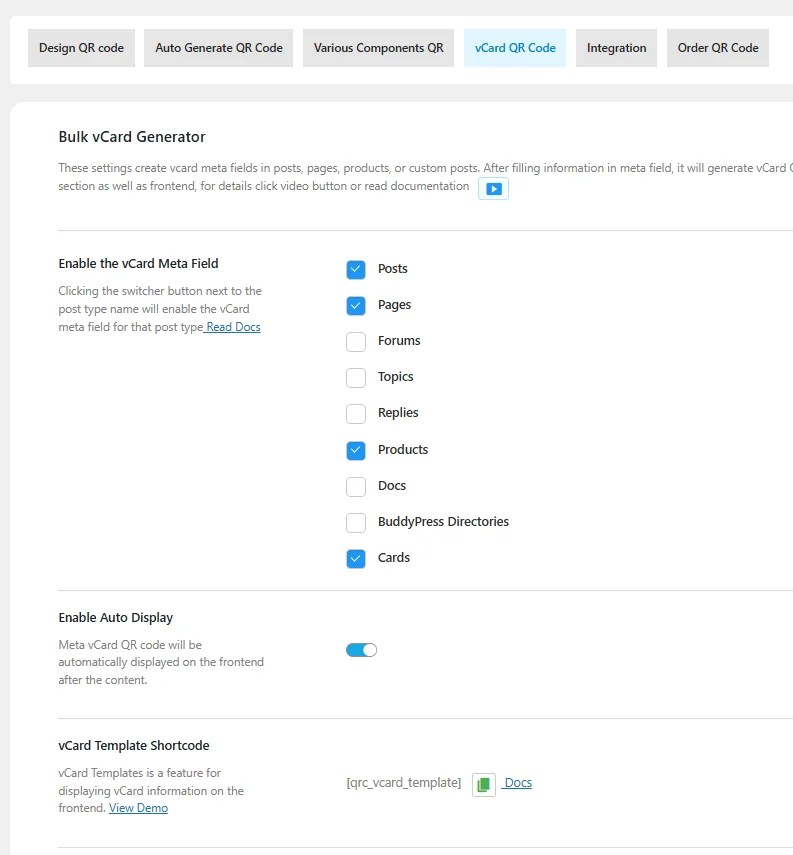 bulk-vcard-qr-code-for-wordpress-website