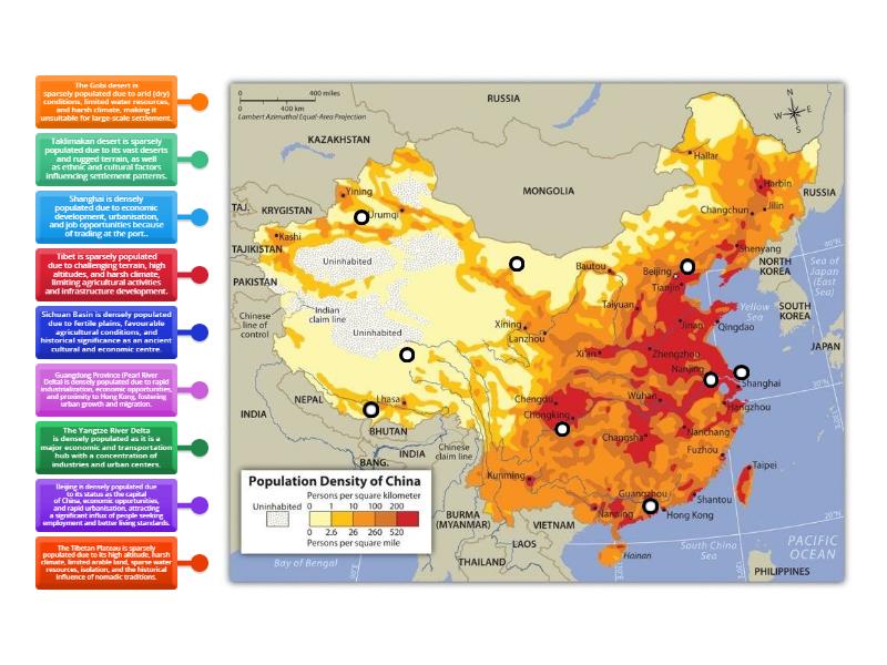 China S Population Density Labelled Diagram 0