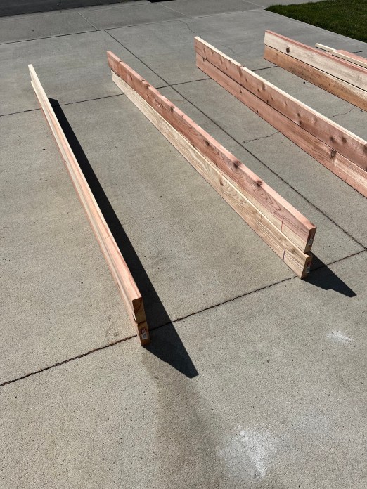 layout prior to assembly of raised bed