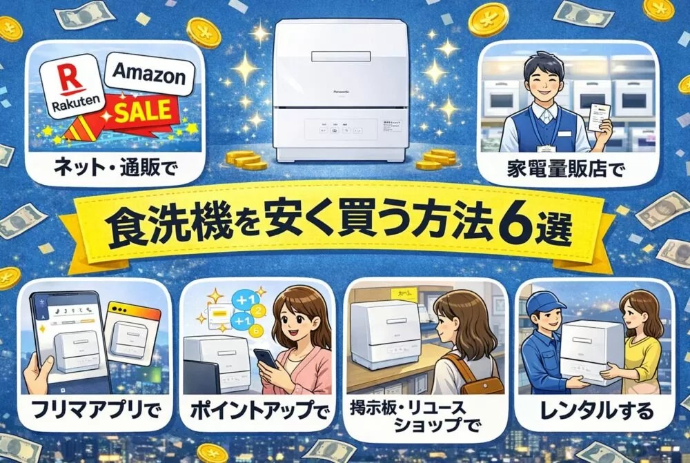 食洗機購入方法】楽天・Amazon・店舗・フリマ別に解説｜夫婦共働き家庭