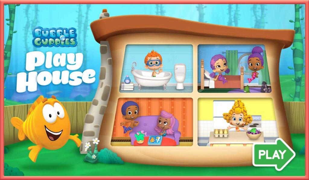 Bubble guppies play house combines sandbox gaming and math