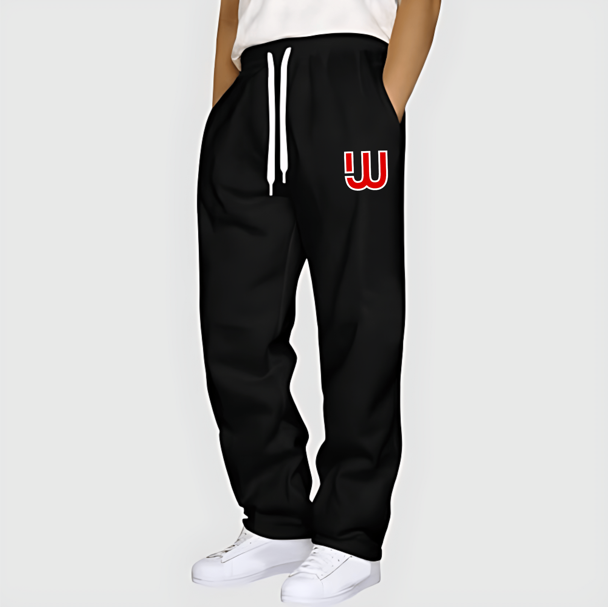 WNWO BLACK BAGGY SWEATPANTS