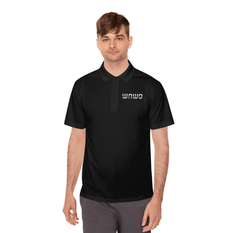 WNWO BLACK PERFORMANCE POLO