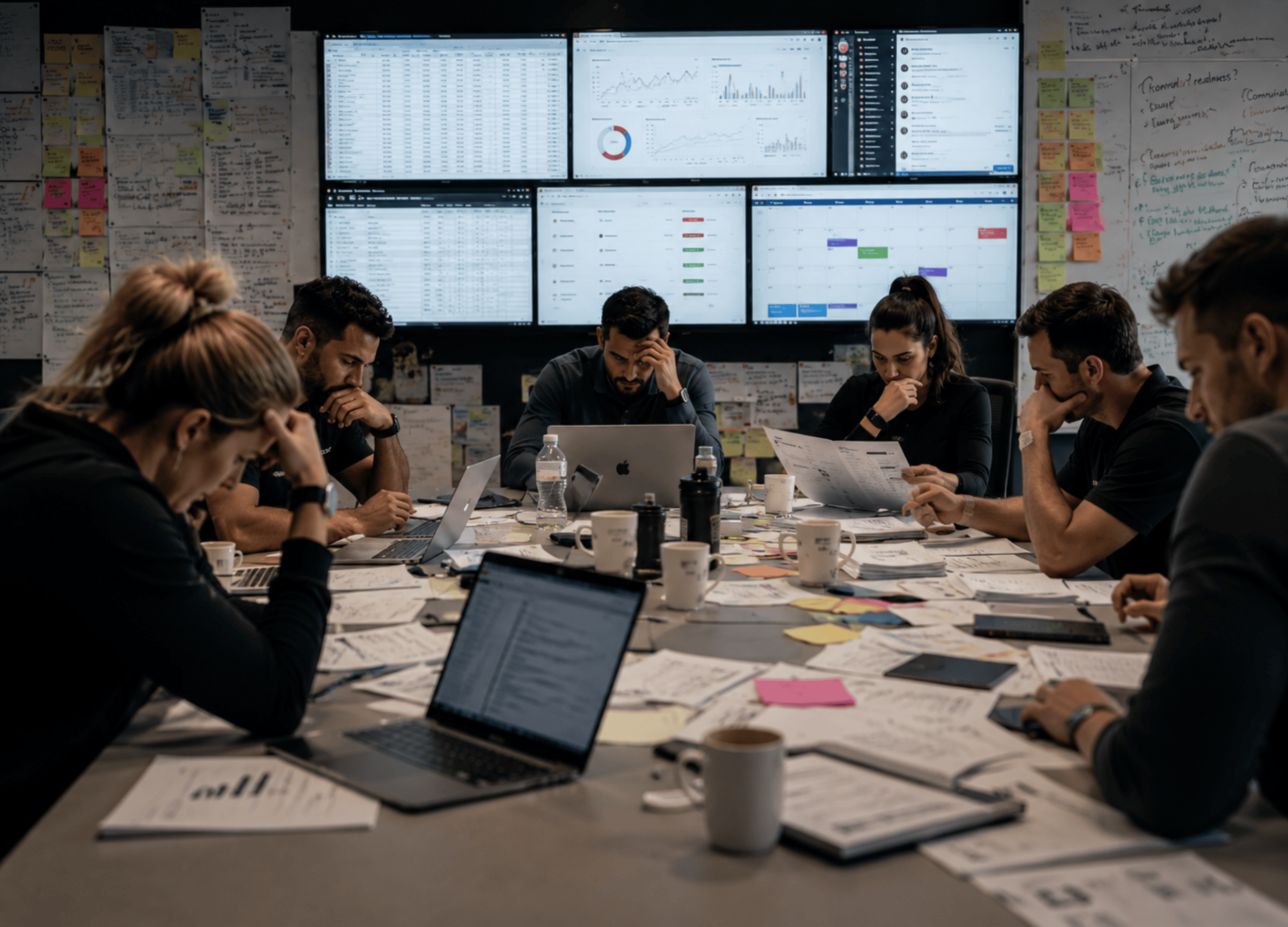 Team reviewing the Work-Out Human Performance dashboard with live readiness and performance insights.