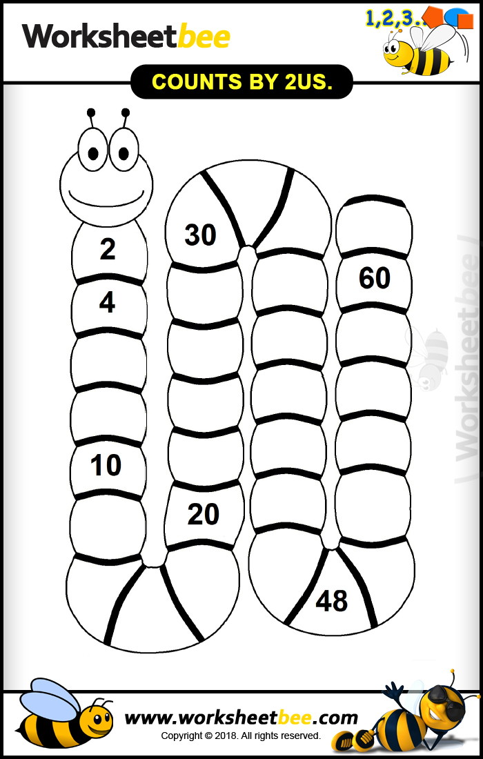 snake style printable worksheet for kids count by 2us worksheet bee