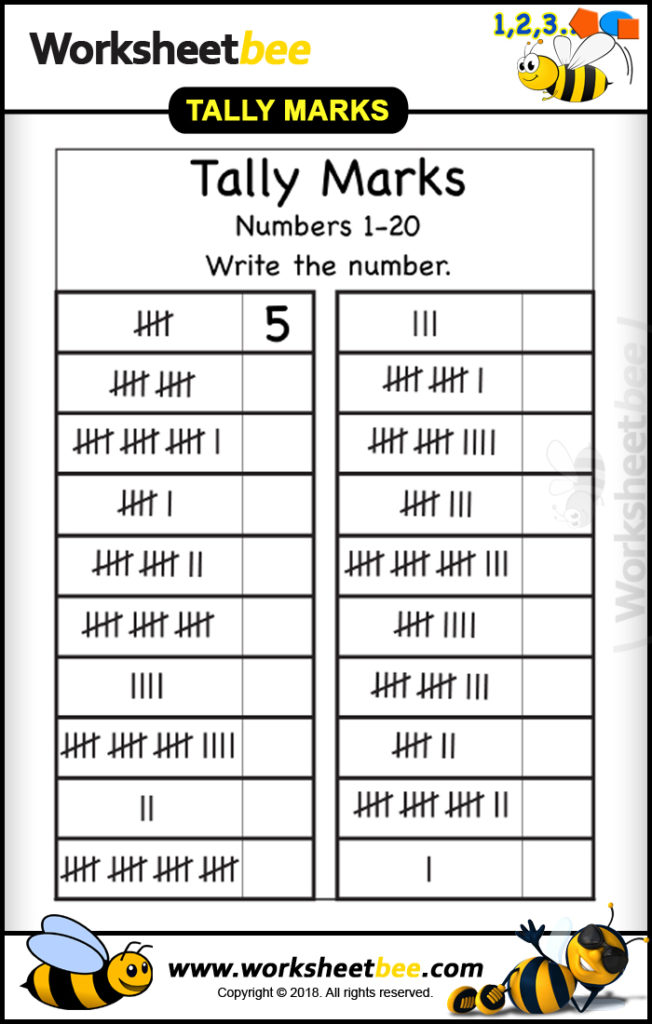 count and tally printable worksheet for kids learn mathematics