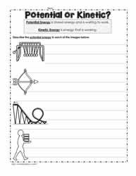 Kinetic potential energy worksheets