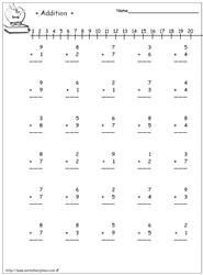 Addition facts to 20 worksheets.html