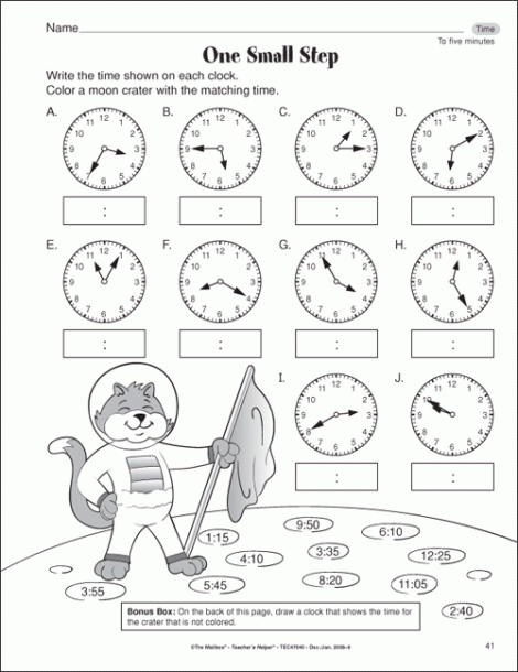2nd grade math clock worksheets