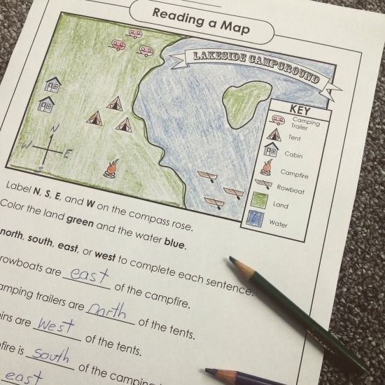 Worksheets Map Reading Skills Reading A Map 3 