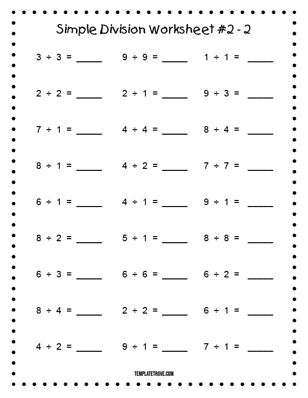 Division worksheets