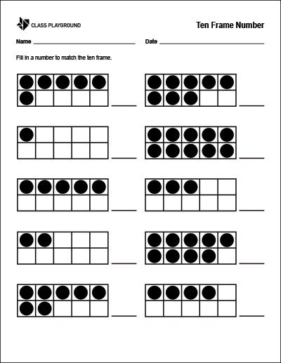 Blank 10 frame printable worksheet