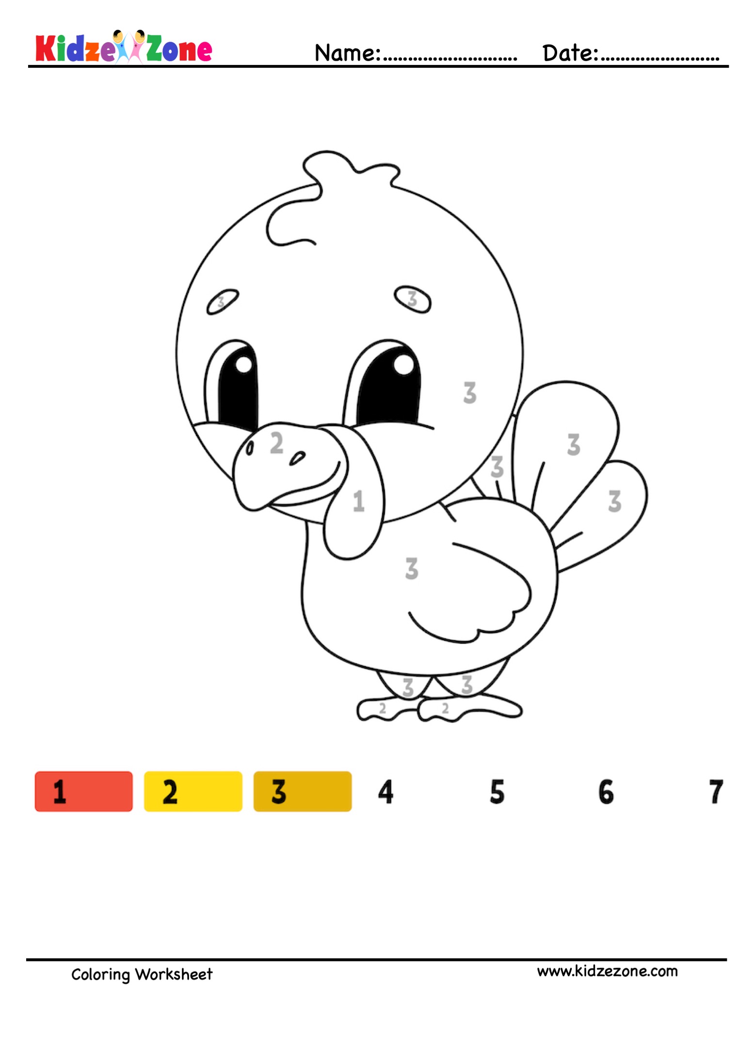 Parts of a turkey worksheet