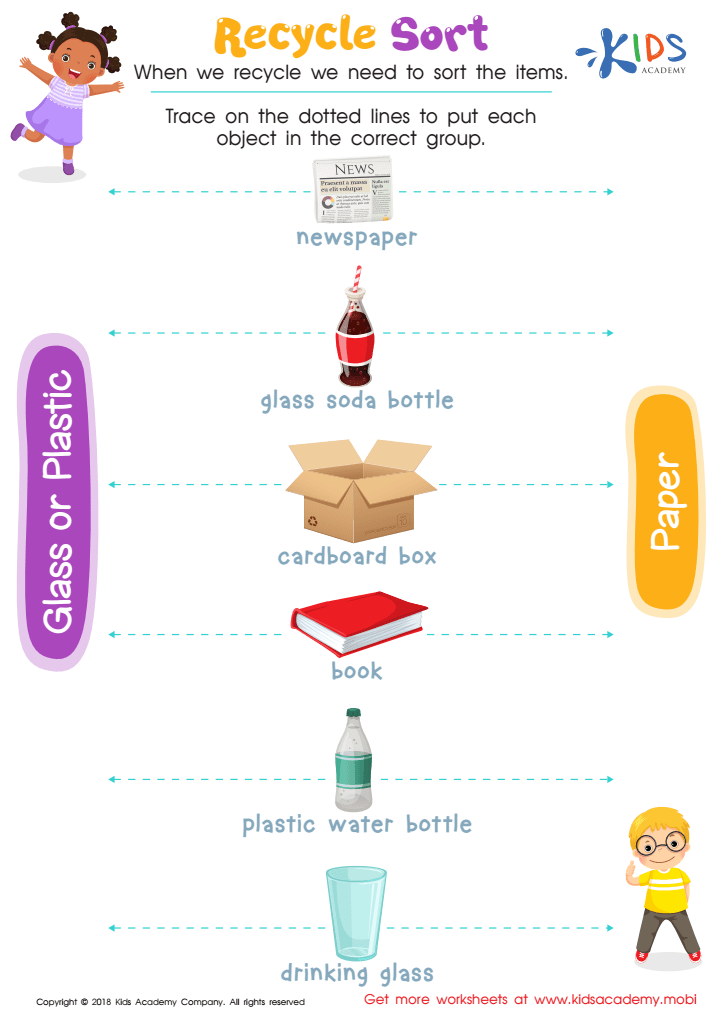 Recycling worksheets for kids
