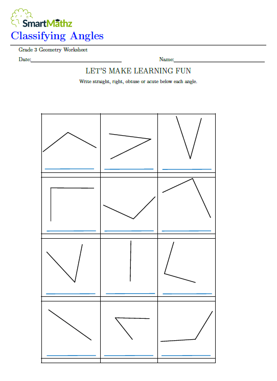 Free angle classification worksheet, download free angle classification