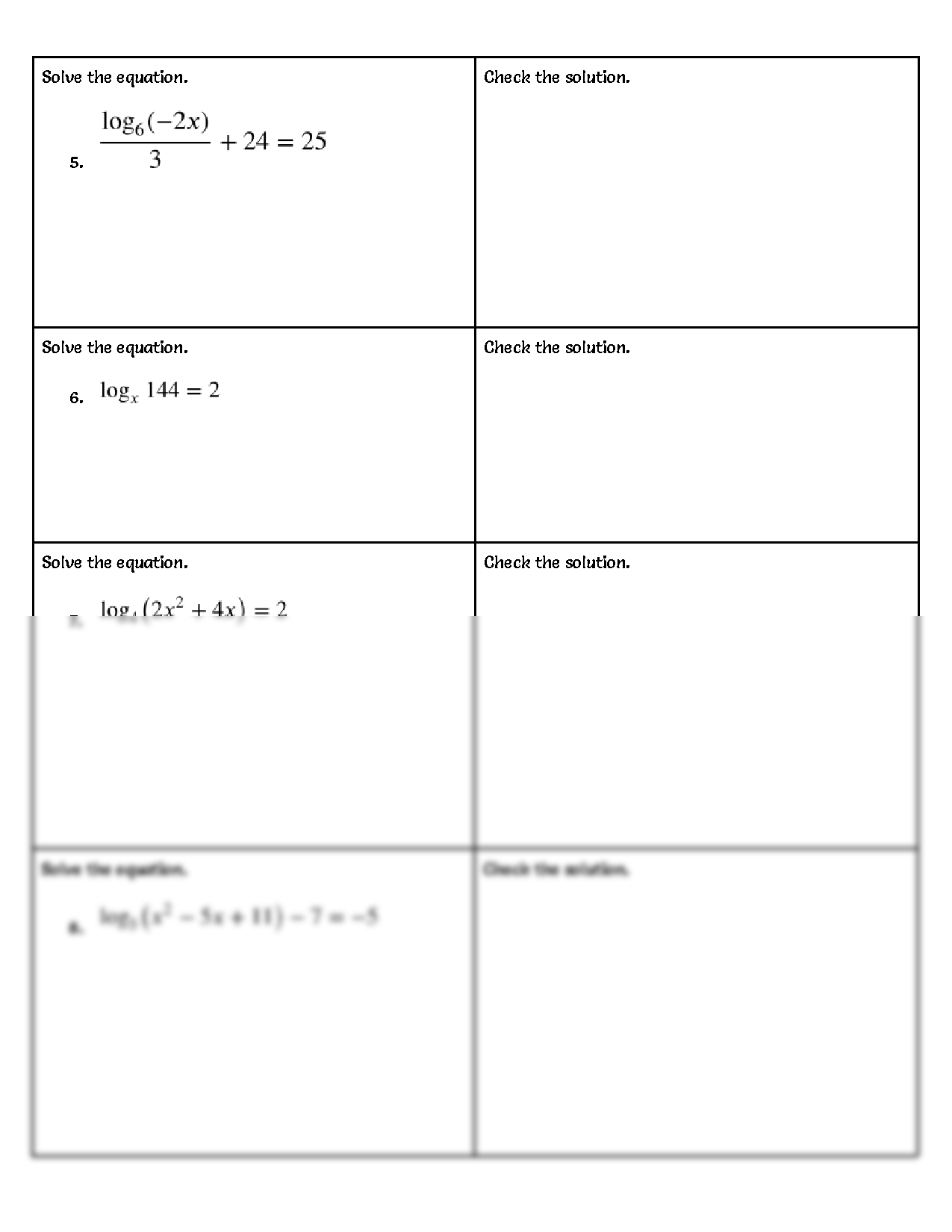 Solution: solving logarithmic equations practice worksheet