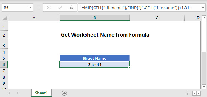 Sheet name code excel