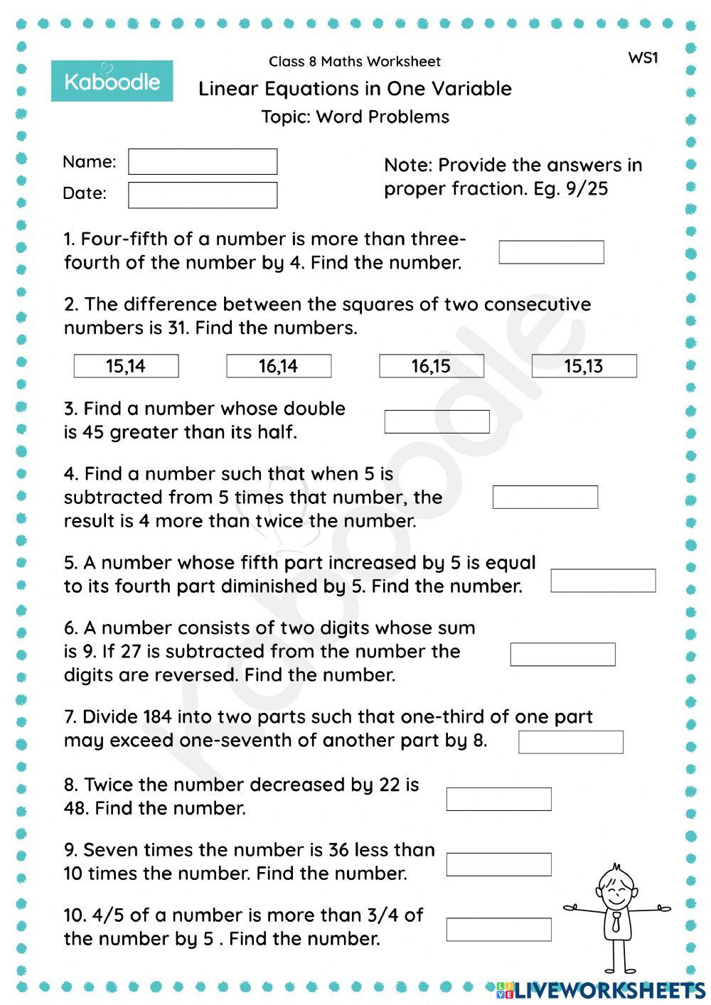 Linear-equations-in-one-variable-word-problems-workbook-3