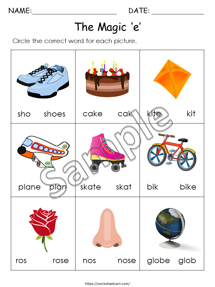 Free printable magic e worksheets