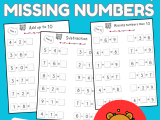 30 Maths Worksheets Addition Subtraction Missing Numbers