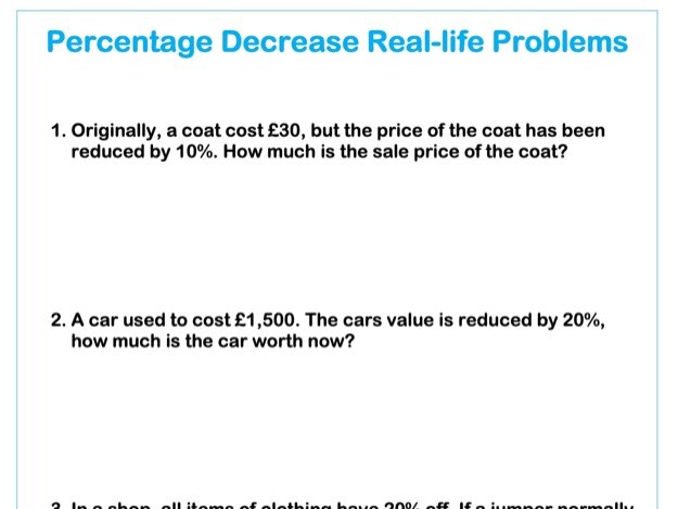 Free Percent Increase And Decrease Word Problems Worksheet Download - Nature Designs - Amazing High Resolution Collection
