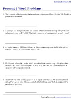 Percent Increase And Decrease Word Problems Worksheet Task Cards - Artistic Abstract Image - HD
