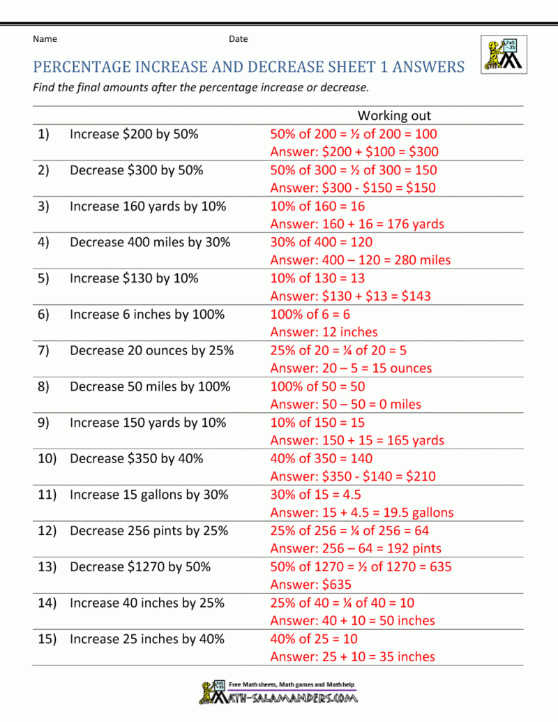 Percent Increase And Decrease Worksheet Fun And Engaging 7th - Incredible Nature Photo - Mobile