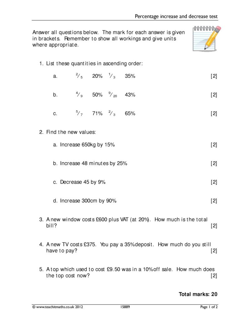 Percentage Decrease Worksheet Answers Examples Worksheets Library - Premium 4K Colorful Patterns | Free Download