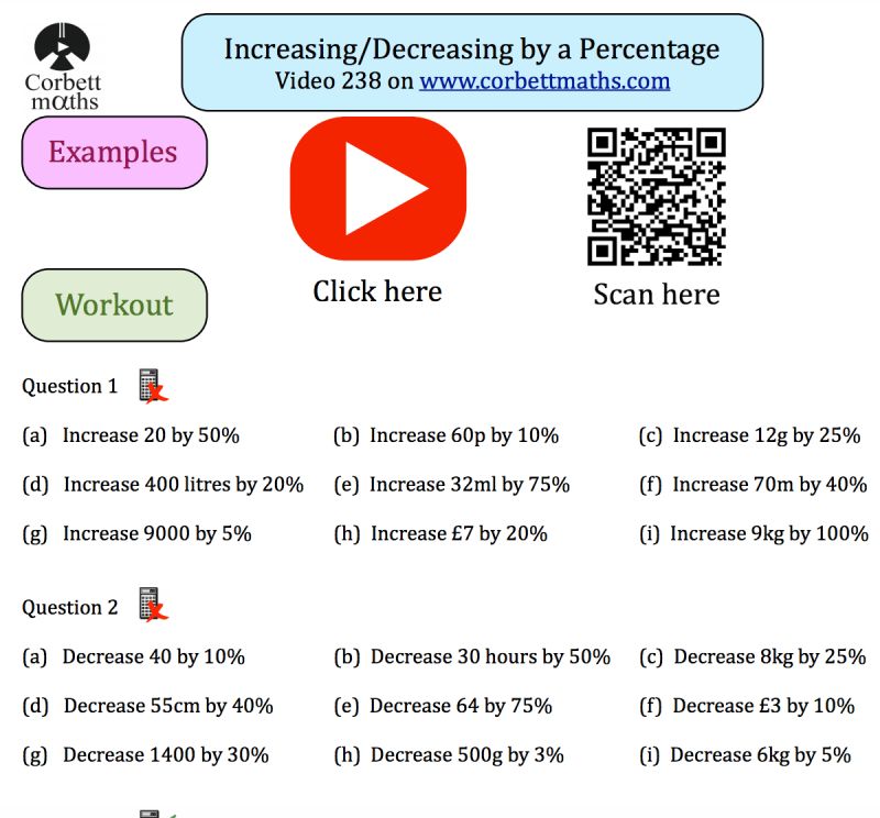 Percentage Increase And Decrease Test Ks3 Maths Teachit - Best Abstract Wallpapers in Retina