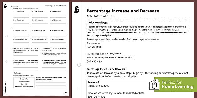 Percentage Increase And Decrease Treasure Hunt Worksheet By Uk - Landscape Images - Modern Full HD Collection