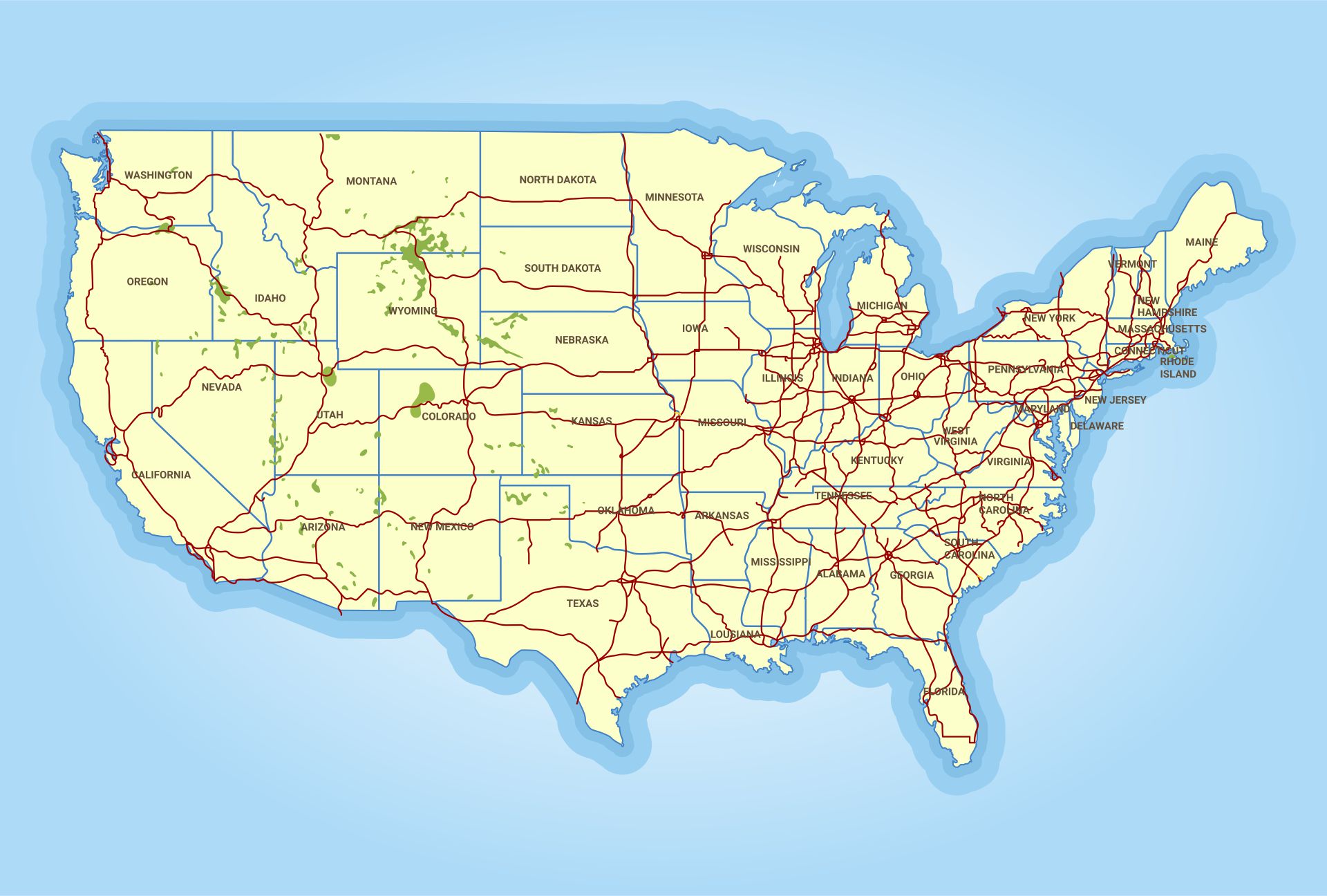 US Road Maps 10 Free PDF Printables Printablee Worksheets Library Printable Us Interstate Map 19 