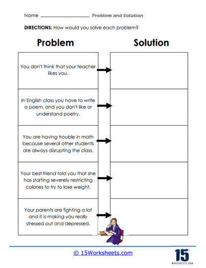 Problem and solution worksheets