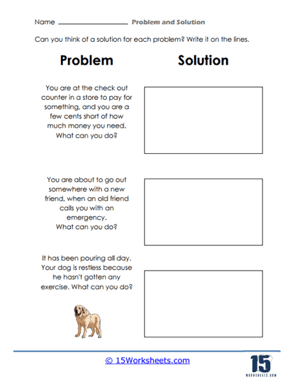 Problem and solution worksheets