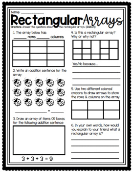 Rectangular Array Handout By Applesandcrayons Teachers Pay Teachers - Ultra HD Space Backgrounds for Desktop