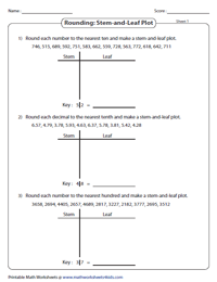 Stem and leaf plot worksheets
