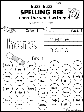 Write and find sight word worksheet