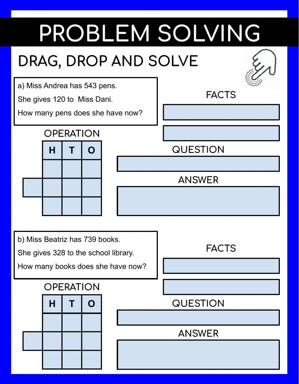 Problem solving online worksheet