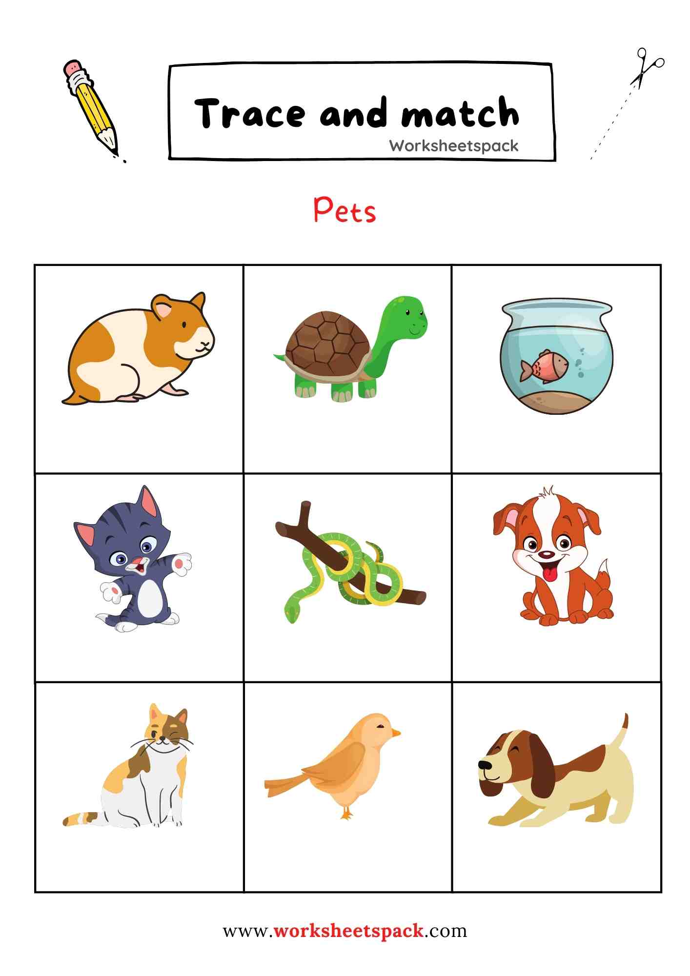 Animals kindergarten writing worksheets pdf