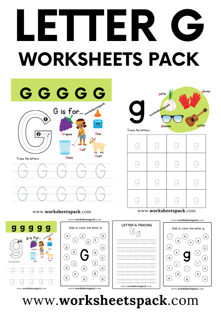 Free letter g printable worksheets