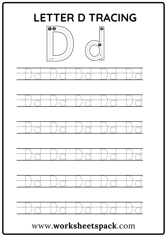 Free letter d printable worksheets