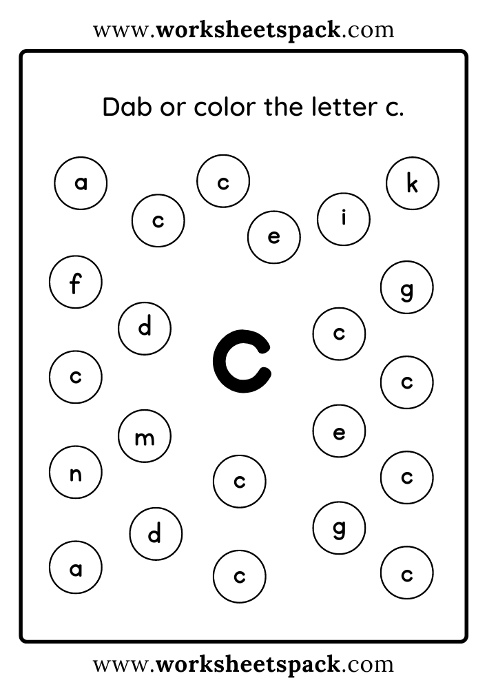 Free letter c printable worksheets