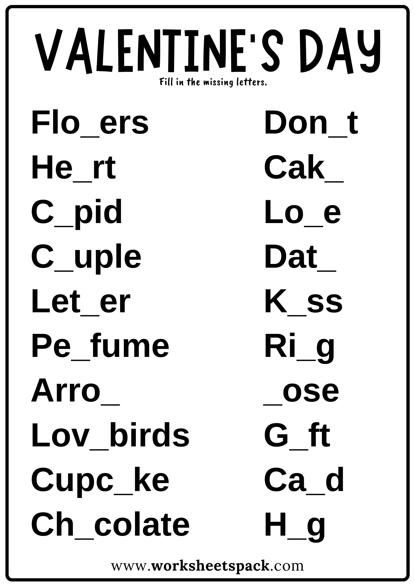 35 free valentine's day worksheets