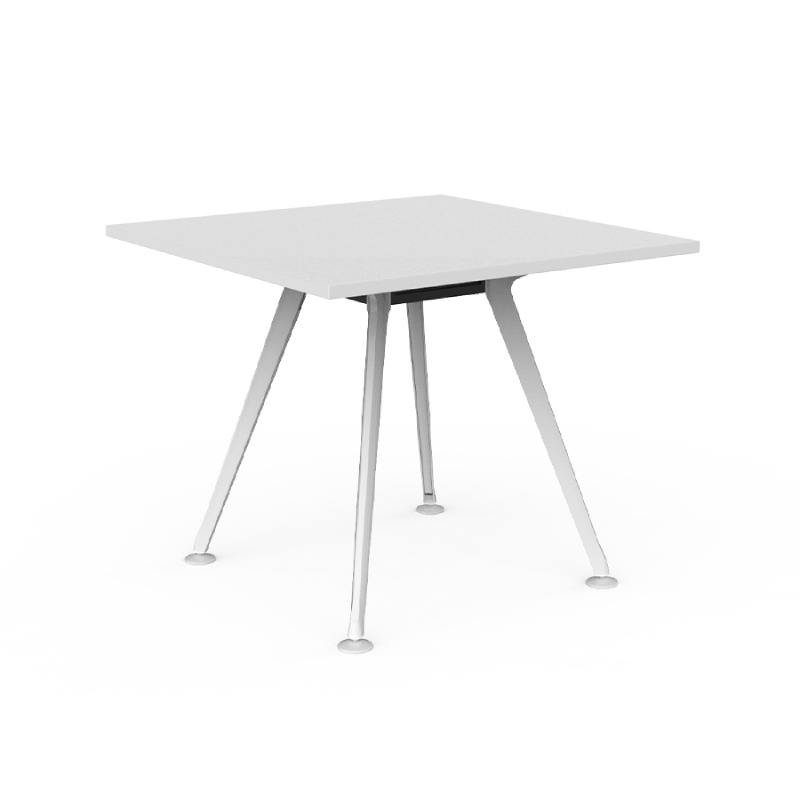 Team Square Table Powdercoated Frame White Worktop Only