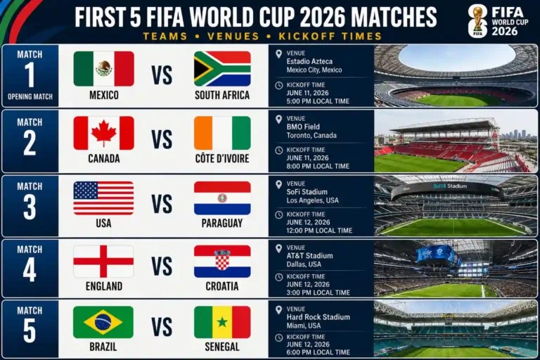 World Cup 2026 Points Table Live FIFA World Cup 2026 Group First 5 FIFA World Cup 2026 Matches