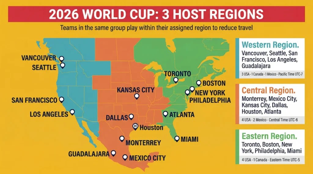 2026 FIFA World Cup Stadiums Complete Guide To All Venues 2026 Host Cities Regional Map.