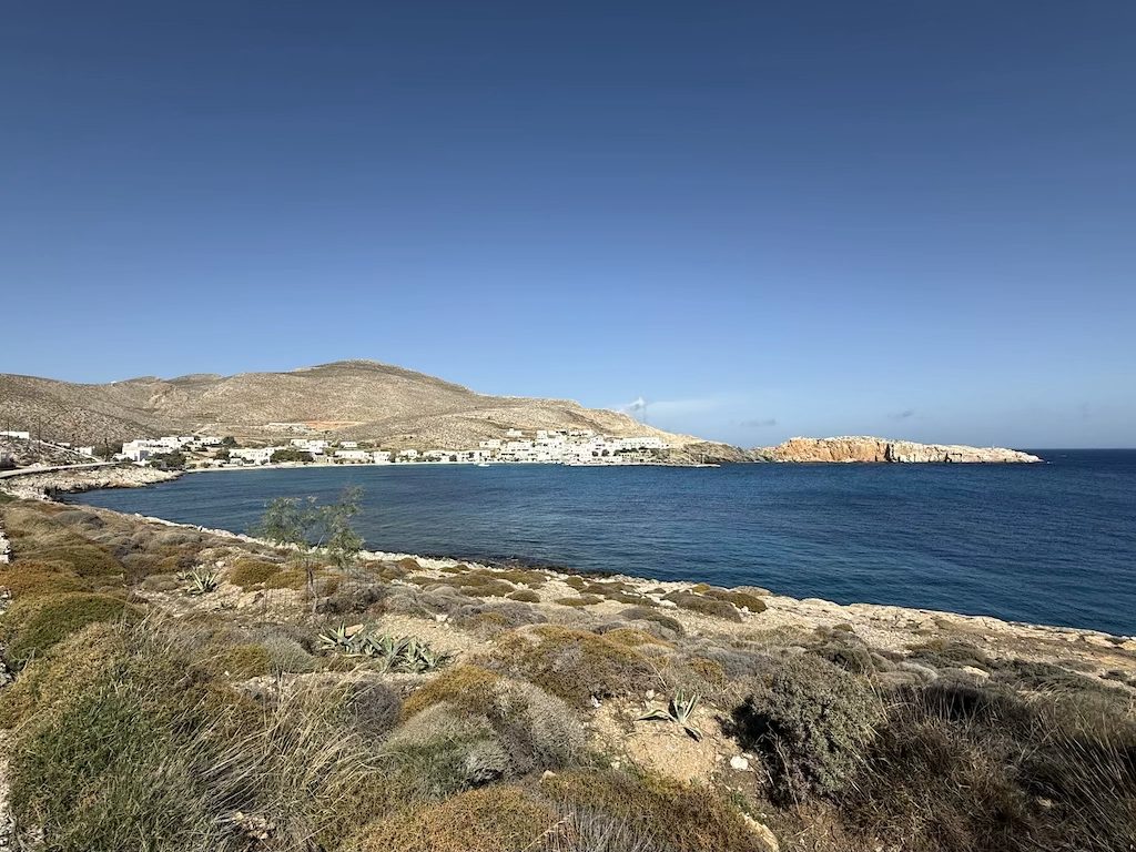 View of Folegandros port town