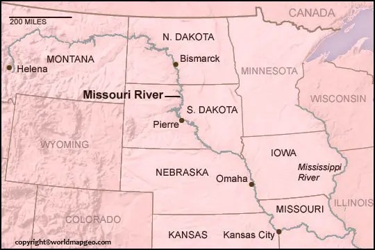 Missouri River Map Where Is On A.