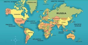 Free Large Printable World Map PDF With Countries Detailed World Map With Countries In PDF 300x155 