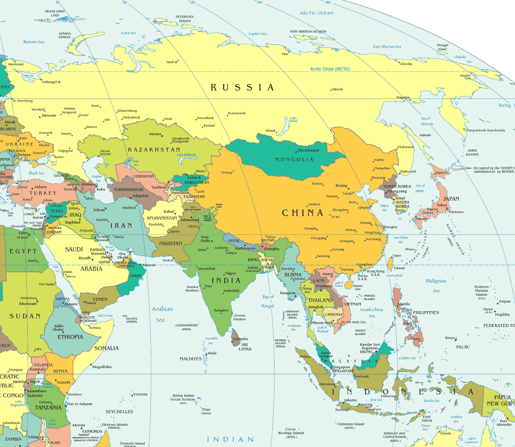 6 Free Printable Labeled South Asia Physical Map With Countries PDF 