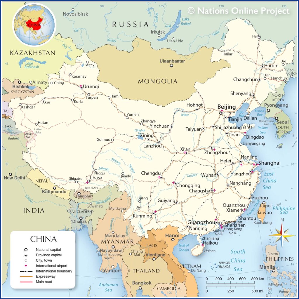 8 Free Printable China Physical Maps World Map With Countries Political Map 1 1 1024x1024 